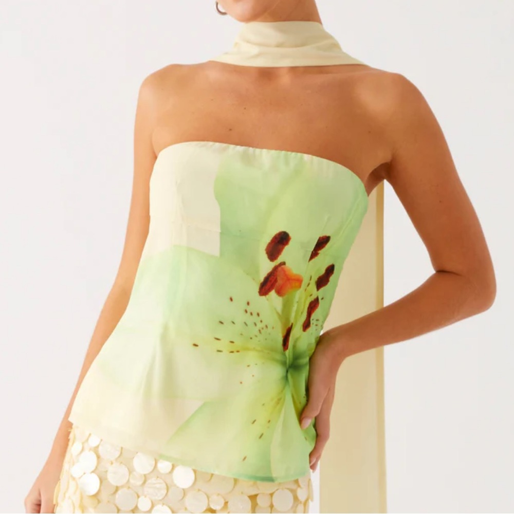 Blaise Scarf Top - Yellow floral